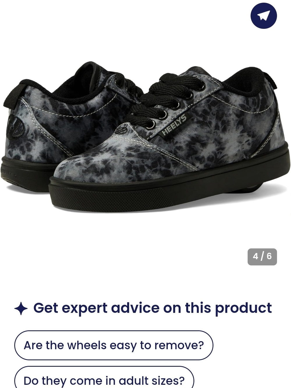 Heelys Kids' Black and Gray Tie-Dye Skate Sneakers